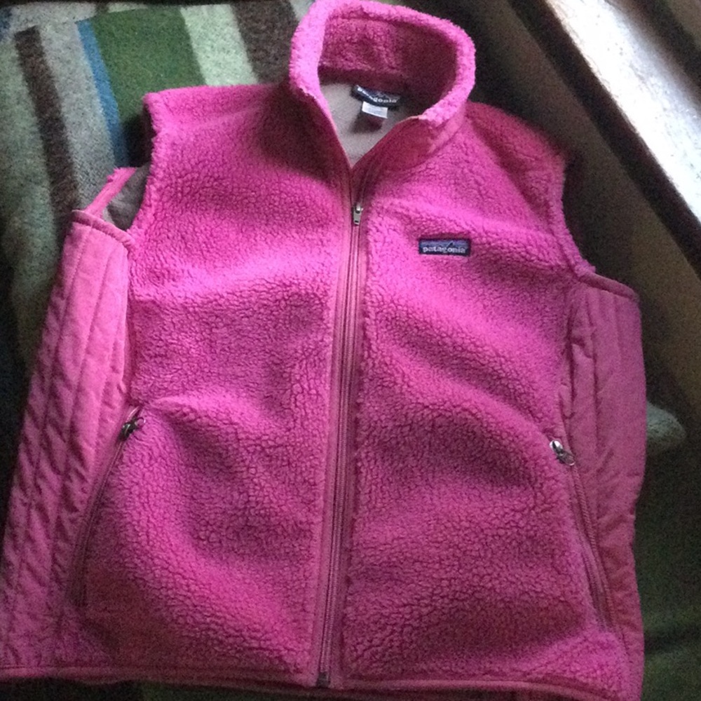 Patagonia Women’s Pink Sherpa Fleece Vest